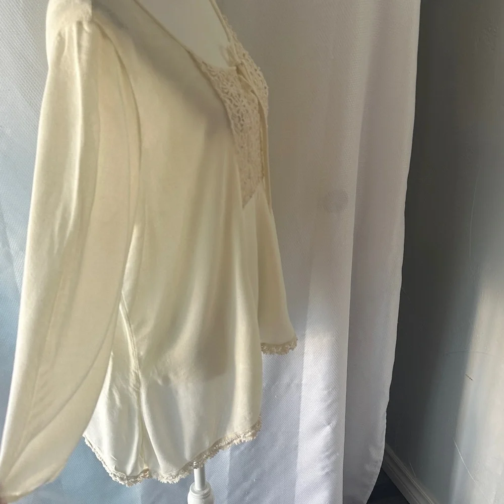 American Rag Ivory Lace Detail Blouse